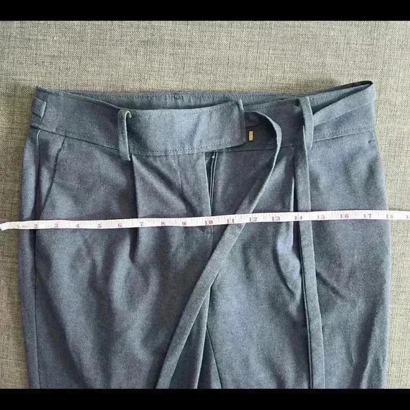 Loft Blue Dress Pants Capris Preppy Office Straight Leg Low Rise Petite 0 XS - Picture 8 of 11